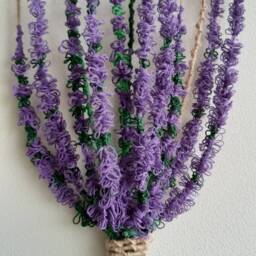 Lavender Flower Hand Knotted Wall Hanger /Handmade Home Decoration/Lavender Bouquet/House Plant /Macrame Lavender/Provencal Style/ - thumbnail 3