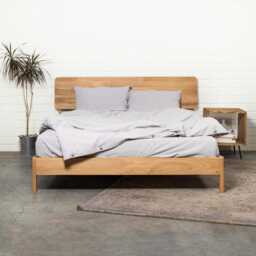 Oak Bed Frame Norwich Scandinavian Design Bedroom Furniture Handmade Unique Minimalist Wooden Lof Decor - thumbnail 2