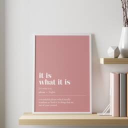 Funny Office Decor - It Is What It Customisable Illustration Print Minimalist Home Work From Art Wall - thumbnail 1