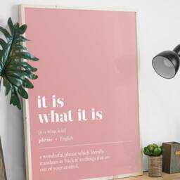 Funny Office Decor - It Is What It Customisable Illustration Print Minimalist Home Work From Art Wall - thumbnail 3