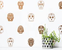Sugar Skull Decals - Halloween Decor, Wall Decals, Skull, Vinyl Nursery Stickers - thumbnail 1
