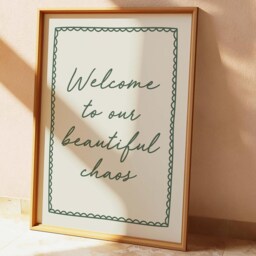 Welcome To Our Beautiful Chaos Art Print, Green Hallway Wall Decor - thumbnail 3