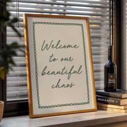 Welcome To Our Beautiful Chaos Art Print, Green Hallway Wall Decor - thumbnail 2