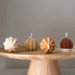 Walnut Shaped Candle - Handmade Soy Pillar Candle, Home Decor