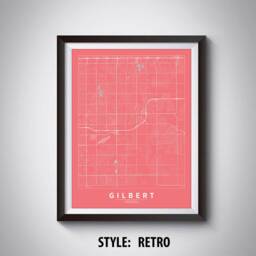 Gilbert, Arizona Map Art Print Vintage Style Office Decor - thumbnail 4