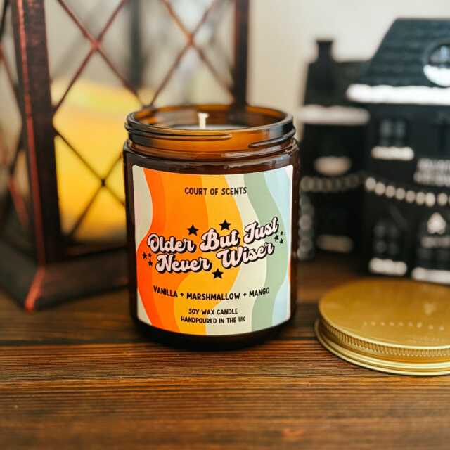 Birthday Inspired Candle Mango Peach Rose Scented Soy Wax - image 1