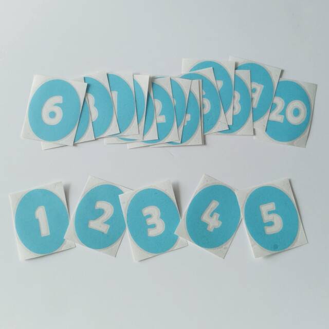 Geyser Blue Number Vinyl Floor Decals {Limited Edition Color} - image 1