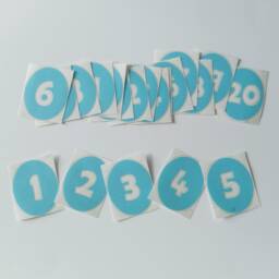 Geyser Blue Number Vinyl Floor Decals {Limited Edition Color} - thumbnail 1