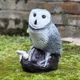 Large Grey Owl Statue Concrete Bird Sculpture Cement Figurine Ornament Garden & Home Decoration Owl Lover Gift Yard Art - thumbnail 3