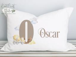 Personalised Construction Digger Pillow Case - Boys Bedroom Decor - thumbnail 1