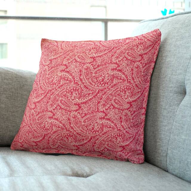 Pink Paisley Throw Pillow Cushion Cover. 18 - image 1
