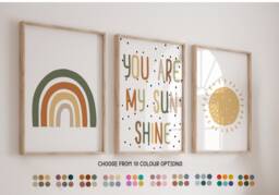 Nursery Prints, You Are My Sunshine, Nursery Decor, Playroom Wall Decor, Kids Prints, Rainbow Prints, Girls Room Prints, Boys Prints - thumbnail 1