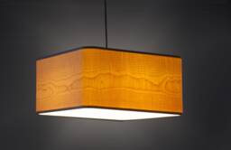 Square Pendant Light Made Of Maple Wood Veneer, Modern Linear Fixture, Handmade Cottage Lighting, & Minimal Design - thumbnail 1