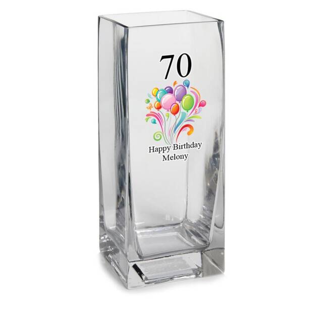 Personalised Birthday Flower Vase Gift Any Age 80Th, 70Th, 60Th, 50Th, 40Th, 30Th, 21st - image 1