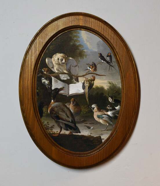 Light Oak Oval Wooden Framed Melchior D'hondecoeter The Concert Of Birds 6 X 4 Art Print - image 1