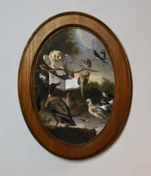 Light Oak Oval Wooden Framed Melchior D'hondecoeter The Concert Of Birds 6 X 4 Art Print