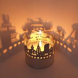 Dortmund Skyline Shadow Play - Mesmerizing Candle Attachment, Perfect Souvenir For Any Fan, Unique Room Decor