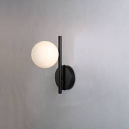 Black Wall Lighting - Globe Lamp Vanity Light Fixture, Sconce, Lamp, , Small - thumbnail 3