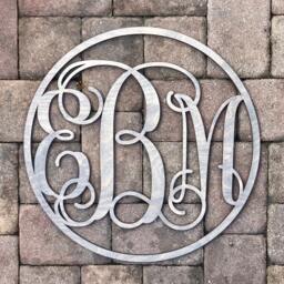 Monogram Wall Hanging, Circle Vine 3 Letter Wooden Plaque, Nursery Sign, Baby Shower Gift, Wedding, Engagement Dorm Hanging - thumbnail 2