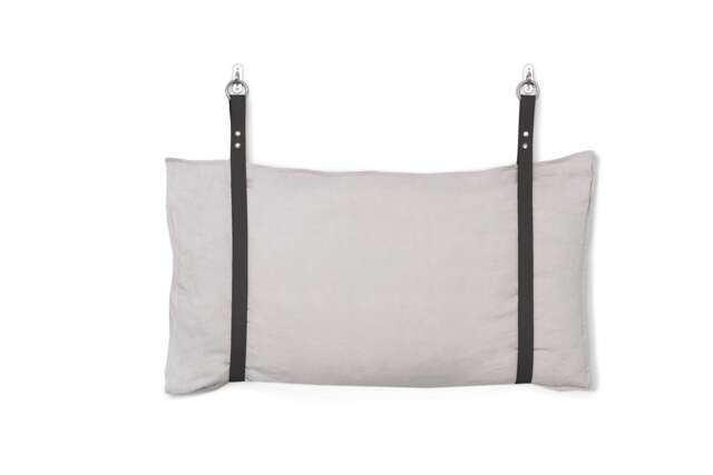Leather Bench Cushion Strap Headboard Bed Pillow Bracket, Single Only - Black - image 1