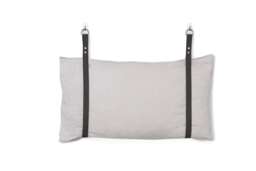 Leather Bench Cushion Strap Headboard Bed Pillow Bracket, Single Only - Black