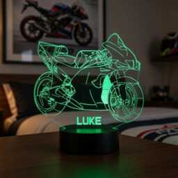 Personalised Motorbike Led Night Light Custom Name Gift