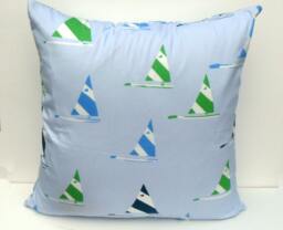 Sailboat in Sky & Firecrackers Blue Or Turquoise 20x20 - thumbnail 1