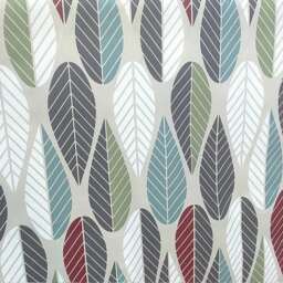 Curtain Panel Beige Red Green Grey Teal Leaves Abstract Modern Decor Cafe Curtain Kitchen Valance , Runner Napkins Available, Great Gift - thumbnail 2