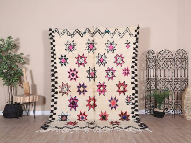 Vintage Beni Ourain Rug, Soft Wool Moroccan Rug 6x8 Ft - image 1