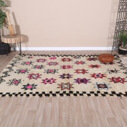 Vintage Beni Ourain Rug, Soft Wool Moroccan Rug 6x8 Ft - thumbnail 2