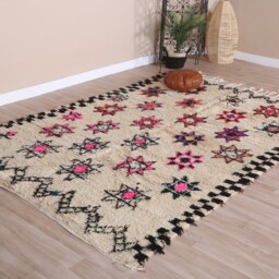 Vintage Beni Ourain Rug, Soft Wool Moroccan Rug 6x8 Ft - thumbnail 3