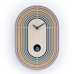 Modern Colorful Wall Clock - Wooden Minimal Desk Clock, Scandinavian Decor, Multicolor Design - thumbnail 3