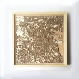 Dublin Wooden Map Art - Laser Cut City Streets, Framed 3D Wall Decor - thumbnail 1