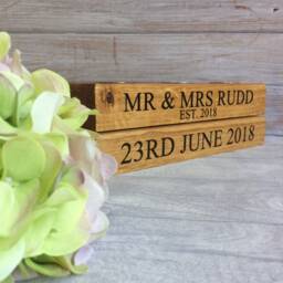 Personlised Engraved Oak Triple Tea Light Holder - thumbnail 4