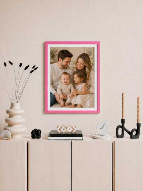 Pink Photo Frame A4 A3 A2 A1 Slim Brushed Wood Modern Gallery Wall Art Home D??cor - image 1