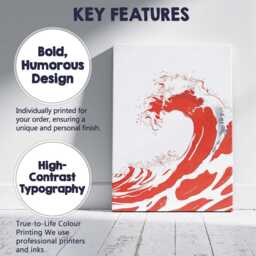 Abstract Red Ocean Wave Splash Coastal Illustration Canvas Wall Art Print Decor Picture Ready To Hang - thumbnail 2