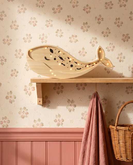 Wooden Whale Lamp, Led Ocean Theme Night Light, Eco Friendly Handmade Personalized Nursery Wall Decor, Kids Toddler Bedroom Baby Shower Gift - image 1
