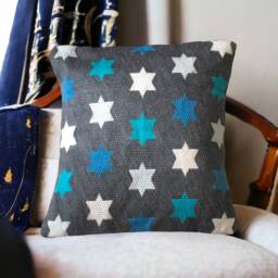 Contemporary One Of A Kind Bargello Needlepoint Cushion, Original Design Pillow - thumbnail 3