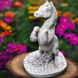 Concrete Horse Statue Outdoor Animal Sculpture Stone Pet Figurine Cement Memorial Decoration Horse Lover Gift Handmade Ornament - thumbnail 2