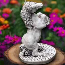 Concrete Horse Statue Outdoor Animal Sculpture Stone Pet Figurine Cement Memorial Decoration Horse Lover Gift Handmade Ornament - thumbnail 4