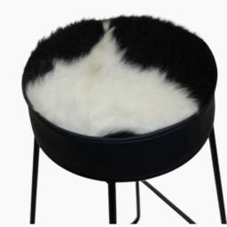 Brand New Cowhide Real Leather Black & White Bar Stool Seat 35cm 75cm High - thumbnail 2