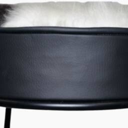 Brand New Cowhide Real Leather Black & White Bar Stool Seat 35cm 75cm High - thumbnail 3