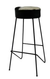 Brand New Cowhide Real Leather Black & White Bar Stool Seat 35cm 75cm High