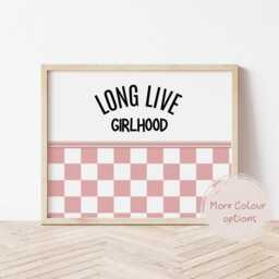 Long Live Boyhood Print Retro Checkered Nursery Wall Art - thumbnail 2