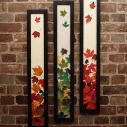 Framed Pressed Maple Leaf Art Signed Original Botanical Wall Decor, Set Of 3 - thumbnail 3
