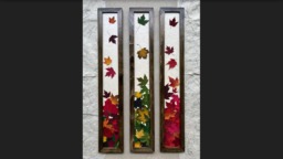 Framed Pressed Maple Leaf Art Signed Original Botanical Wall Decor, Set Of 3