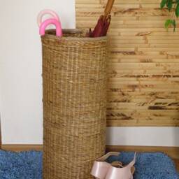 Umbrella Stand Wicker Umbrella Holder Cane Stick Hallway Basket Tall Entryway Organizer Made To Order Rustic Home Decor - thumbnail 3