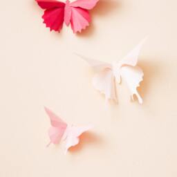 Pink Ombre Butterfly Heart Nursery Wall Decor, Paper Butterflies - thumbnail 3