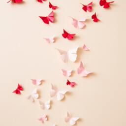 Pink Ombre Butterfly Heart Nursery Wall Decor, Paper Butterflies - thumbnail 2