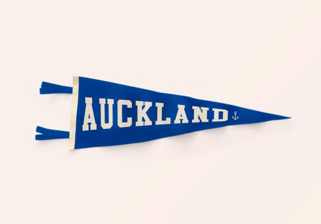 Auckland Pennant New Zealand - Travel Felt Flag Banner Vintage Style Wall Decor